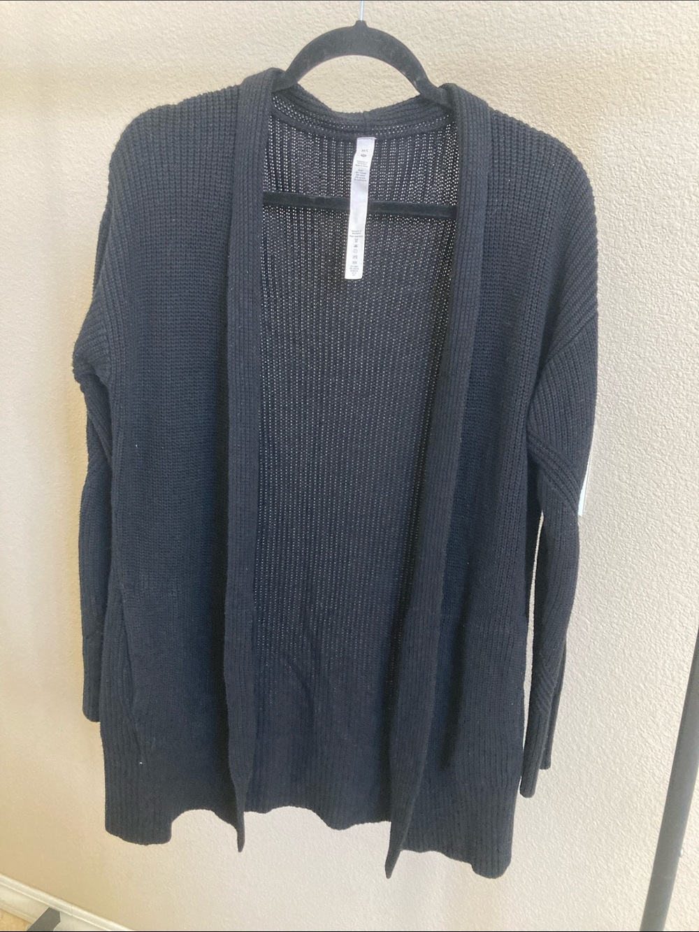 lululemon athletica Black Open-Front Knit Cardigan